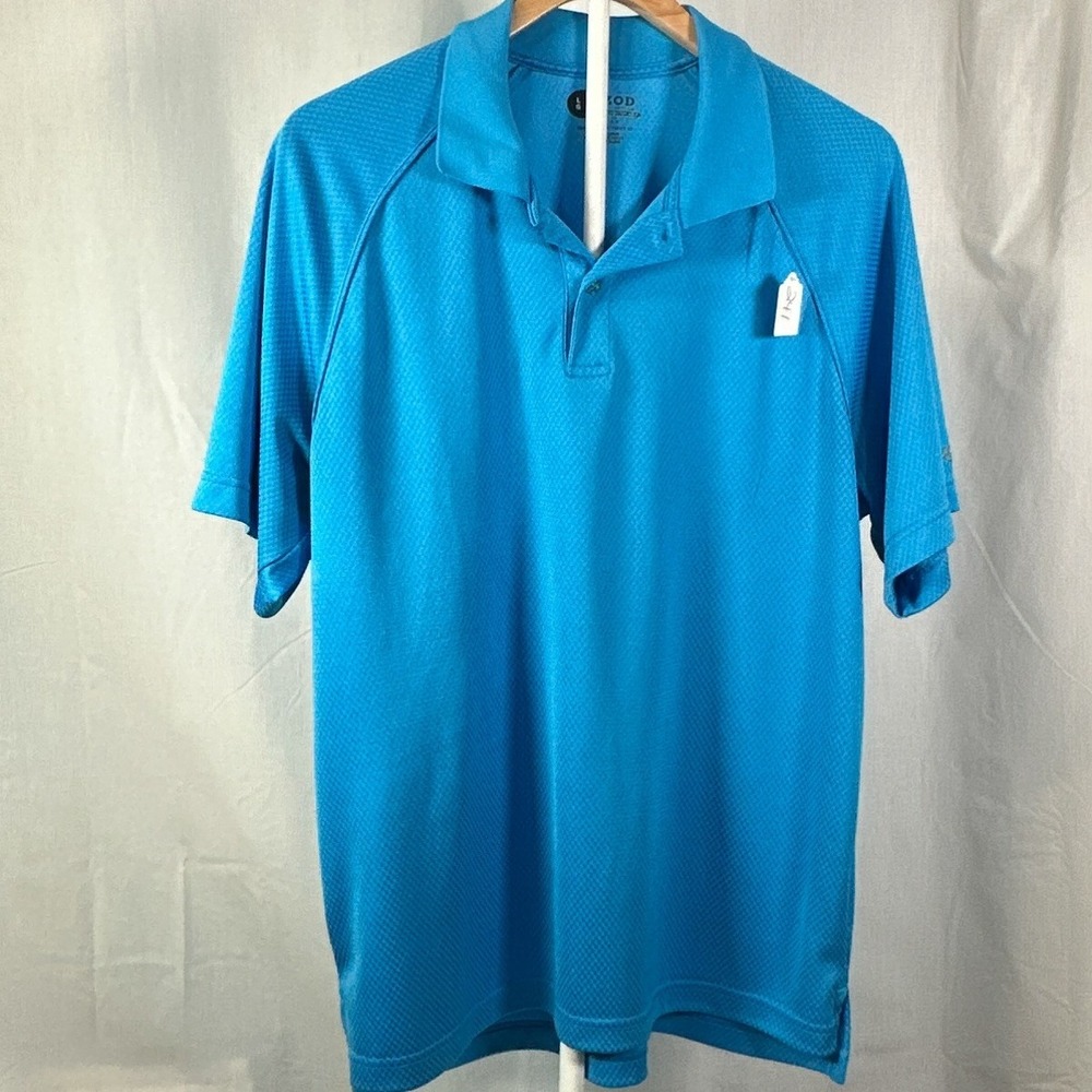 IZOD XFG Mens Blue Short Sleeve X-Treme Function Golf Polo Shirt Size Large